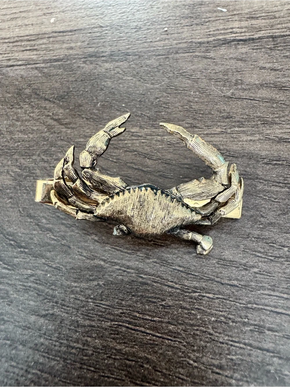 Vintage Gold Crab Hair Clip - Women's Hair Accessory / Pin, Costume